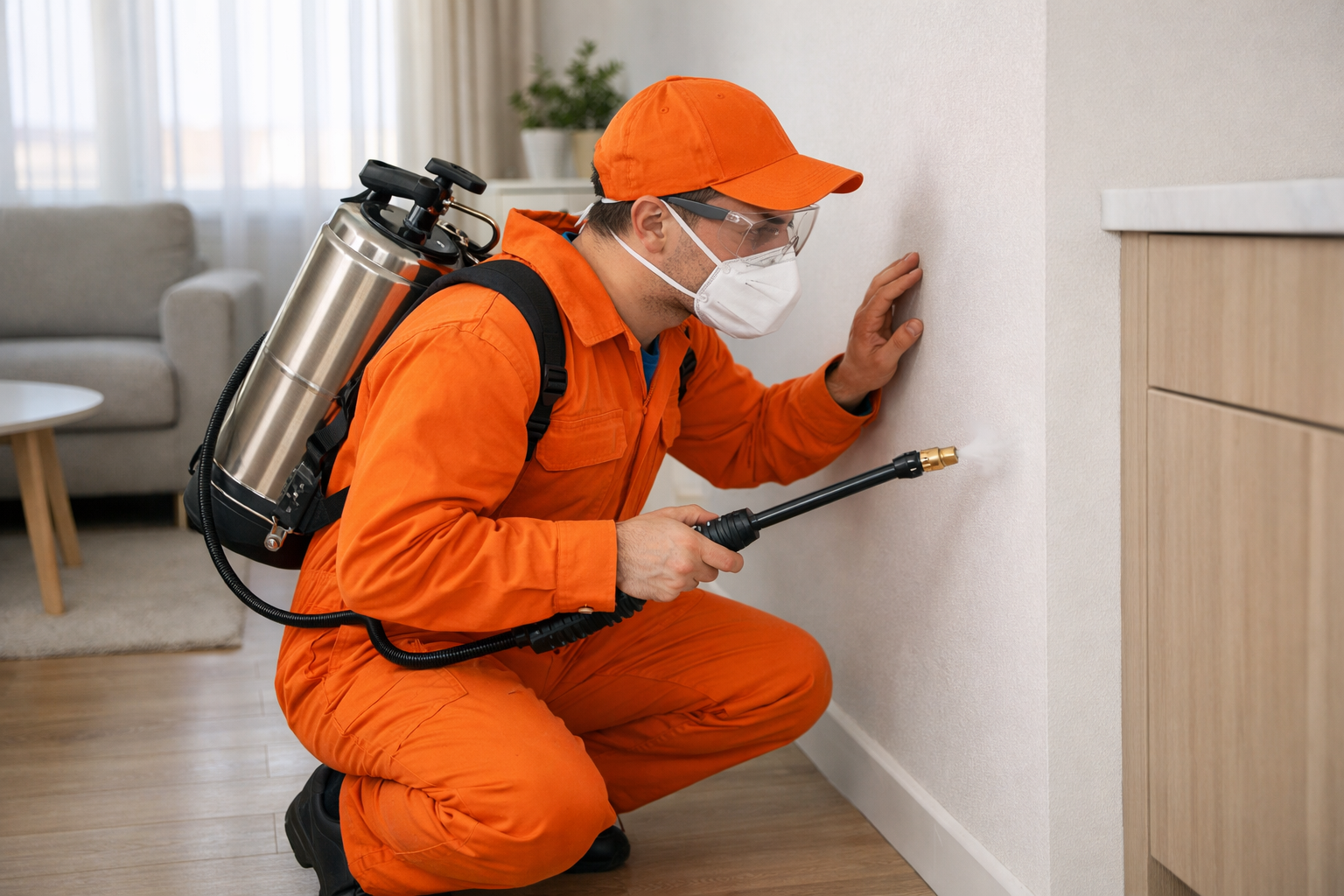 Professional pest control technician